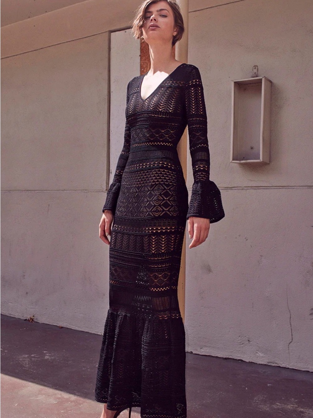 🖤 Alexis Darcie Black Crochet Mermaid Maxi Dress
Size Small - Picture 9 of 14
